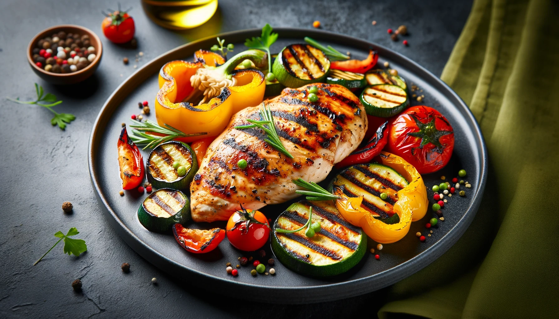 symbolbild_gegrilltes-haenchen_mit_gemuese Symbolbild - Gegrilltes Hähnchen mit Gemüse