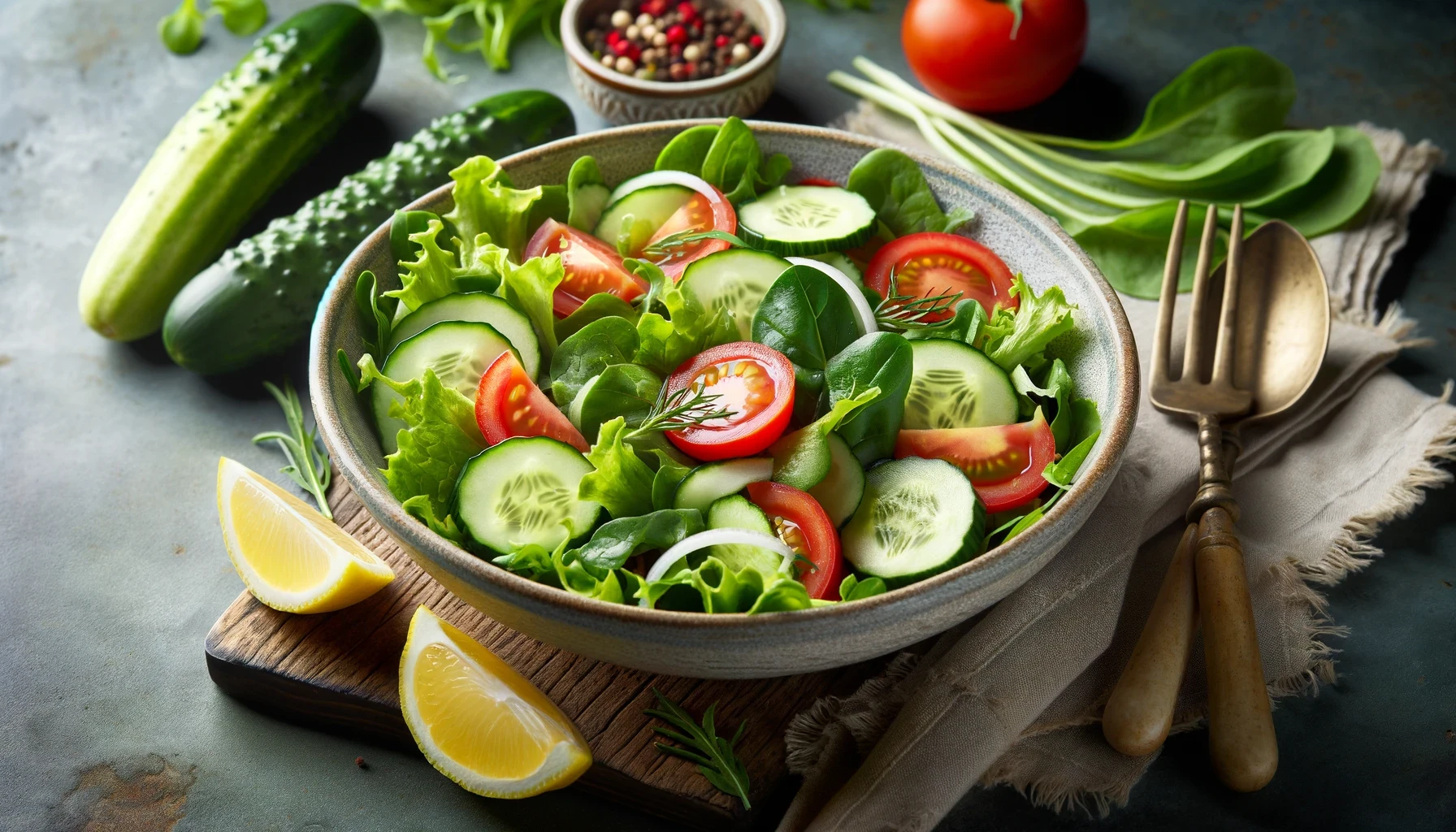 symbolbild_gemischter_salat_mit_zitronendressing Symbolbild - Gemischter Salat mit Zitronen Dressing