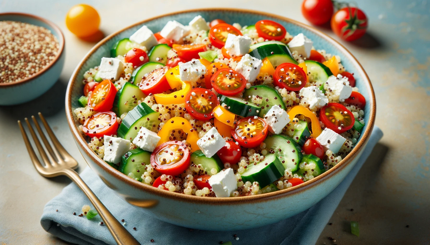 symbolbild_quinoa_salat_mit_gemuese_und_feta Symbolbild - Quinoa Salat mit Gemüse und Feta